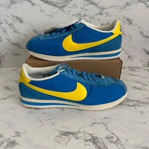 Nike Cortez TXT Light Photo Blue Lightning Shoes LA Rams Colors Men’s Size 13